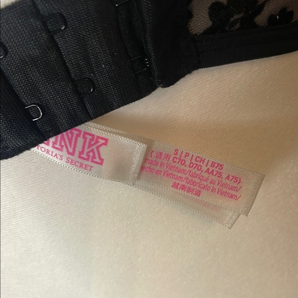 PINK Floral Black Bralette - Picture 6 of 7